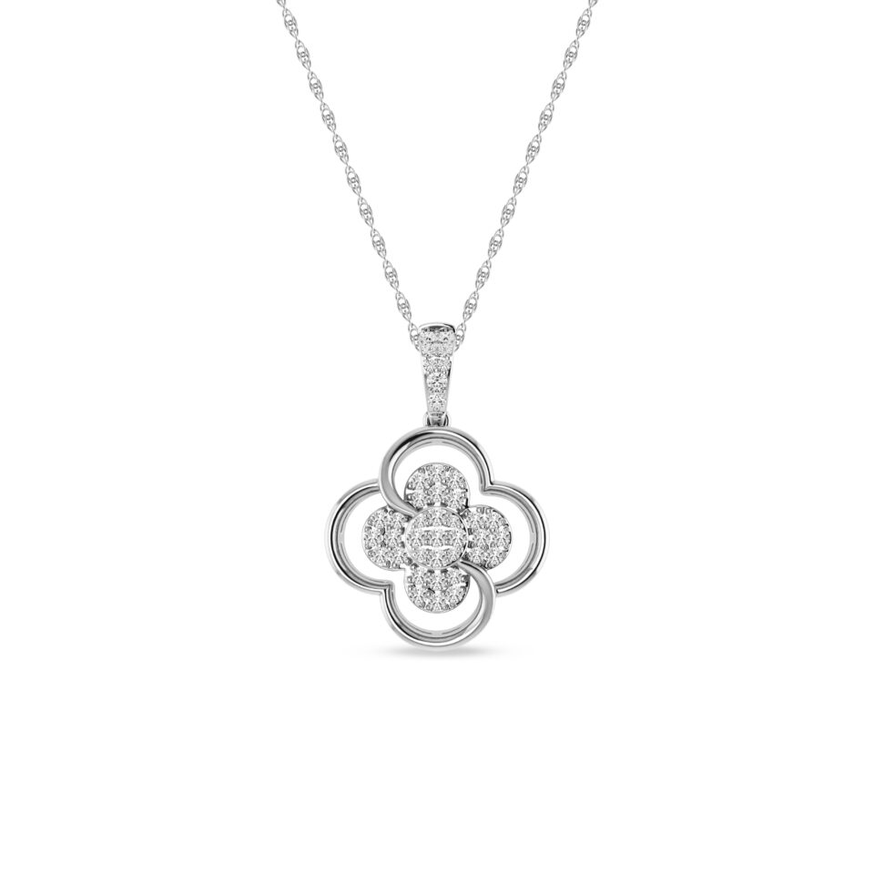 Alessandra Bettini Clover Charm Pendant, 1/4 Cttw Natural Diamond Pendant