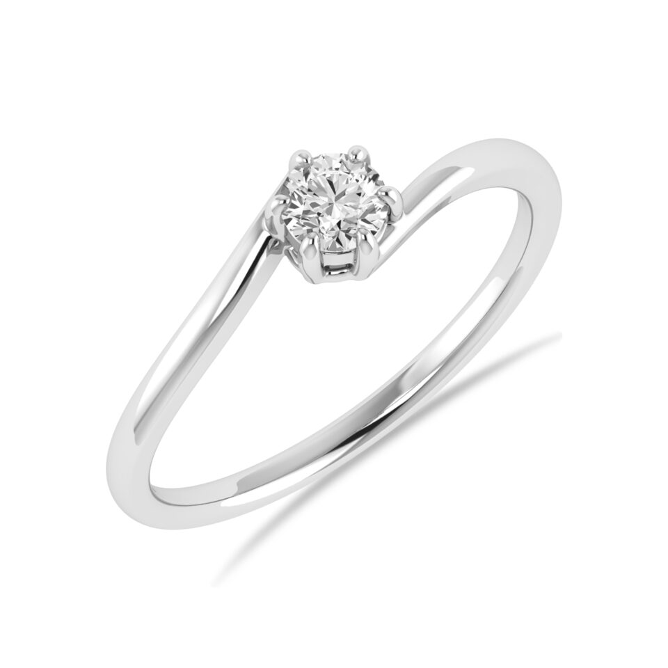 Alessandra Bettini 1/4 Carat Lab Grown Diamond Bypass Engagement Ring | 14K, 18K Gold & Platinum