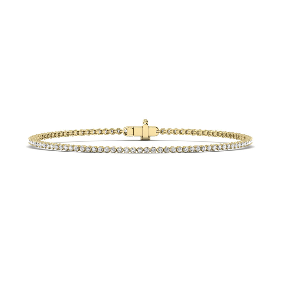 Lab Grown Diamond Tennis Bracelet, 14K White Gold, 7 Inch Stackable Bracelet