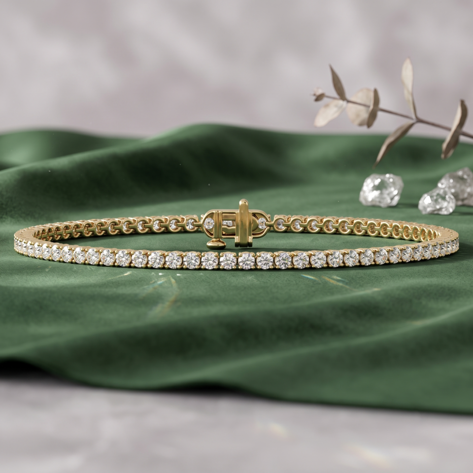 Lab Grown Diamond Tennis Bracelet 14K White Gold | Women’s Infinity Stackable Bracelet