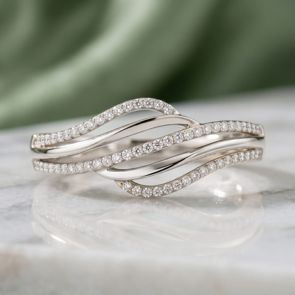 Women’s Diamond Wedding Band – 1/5 CT. TW. Natural Diamonds in Sterling Silver